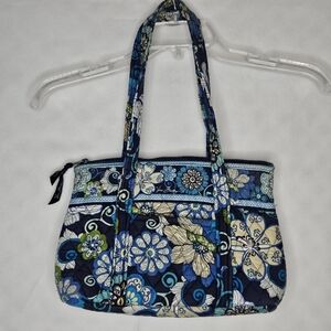 Vera Bradley Navy Blue Floral Quilted Shoulder Bag